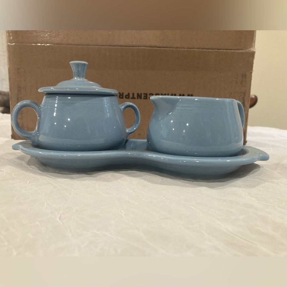Fiesta 4-Piece Sugar Bowl and Creamer Set with Tray